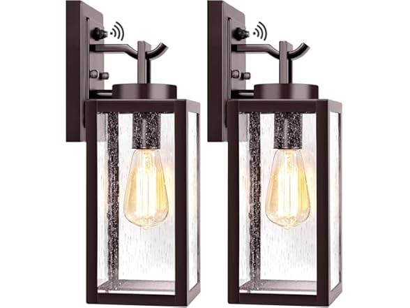 VerRon 2-Pk Outdoor Wall Lantern, Bronze