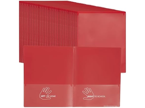 ECR4Kids 2-Pocket Parent-Teacher Classroom Communication Folder Red