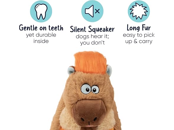 goDog Silent Squeak Capybara Ultrasonic Squeaky Dog Toy - Gallery 3