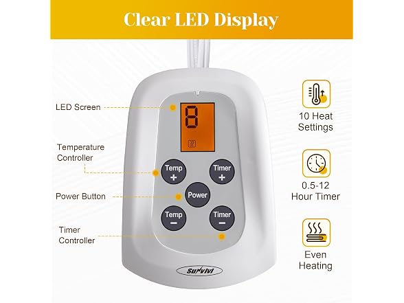 Twin Size Electric Heated Blanket