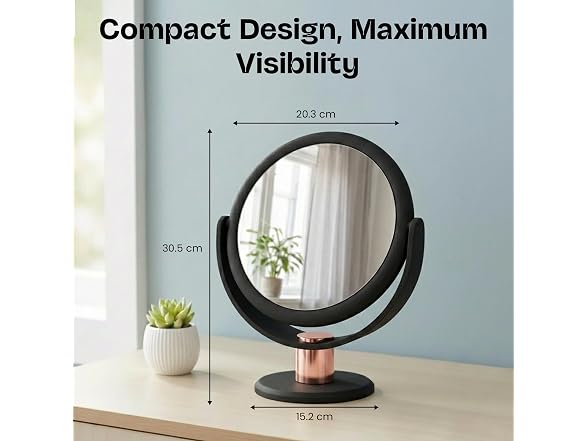 Danielle Vanity Mirror Black Rose Gold 1x 5x