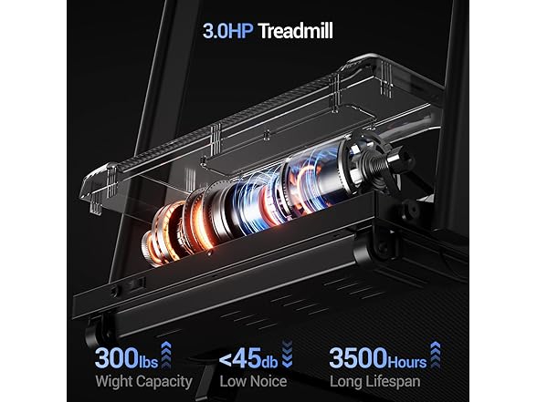 3-in-1 Treadmill with 15% Incline, Portable Treadmills for H (Open Box)