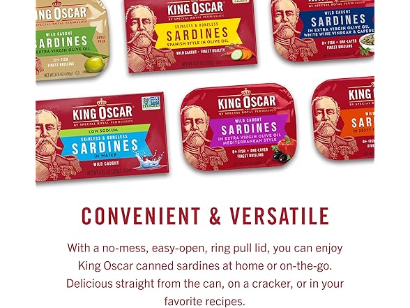 12PK King Oscar Premium Sardines in Extra Virgin Olive Oil