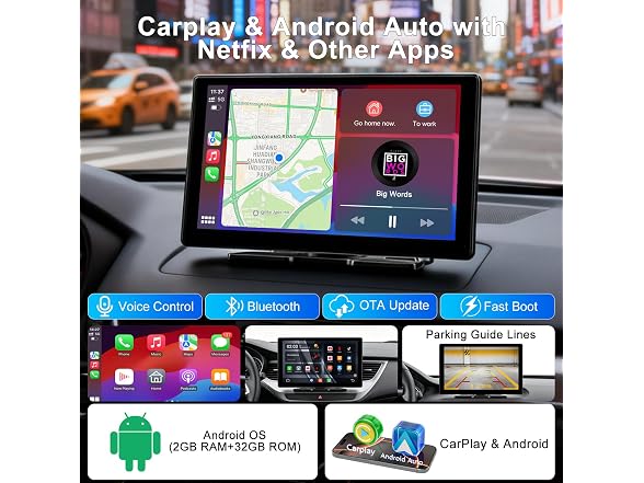 Accfly Wireless CarPlay Car Screen