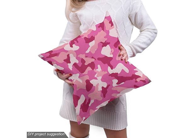 Ambesonne Camo Print Fabric by The Yard, Pink