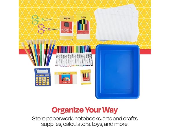 School Smart Sturdy Plastic Storage Tray