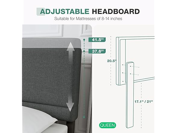 Novilla Bed Frame Queen Size, Queen Bed