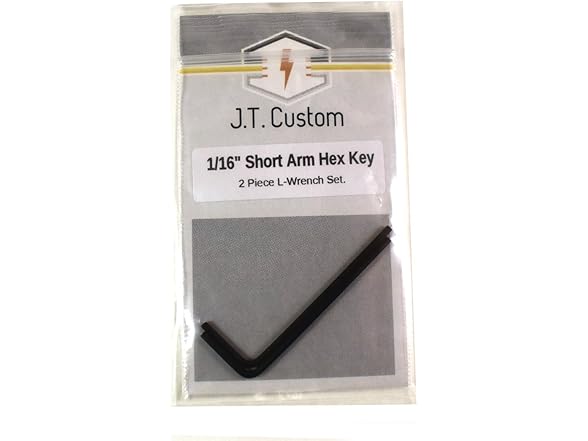 1/16" Short Arm Hex Key L-Wrench 2 Pack (1/16")