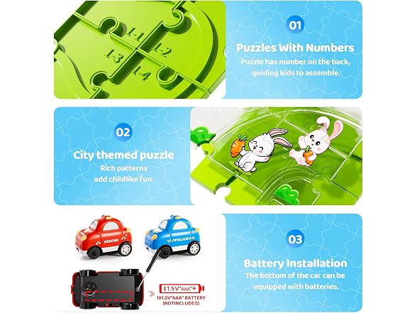48-Piece Floor Puzzle Race Track 2-Pack
