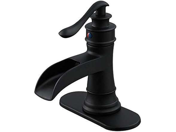 BWE Black Bathroom Faucet Matte Waterfal