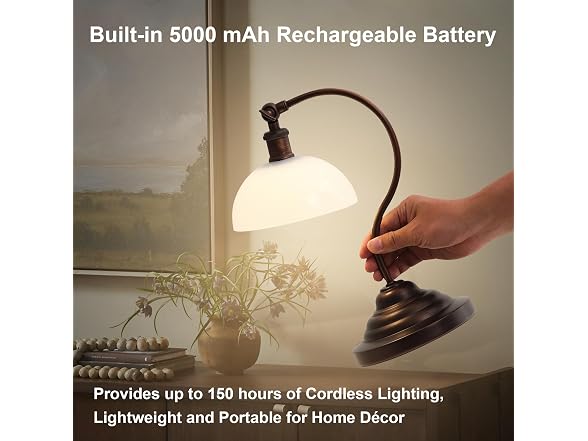 Cordless Table Lamp, Battery Operated