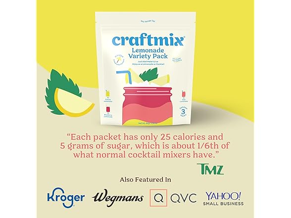 Craftmix Cocktail Mixers 36 Pack - Lemonade Variety