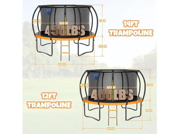 Kiivakii Trampoline 12FT Outdoor Trampoline