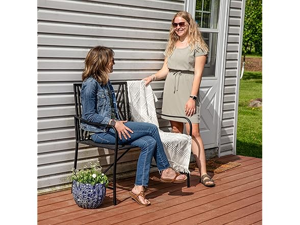 Sunnydaze 2-Person Outdoor Garden Bench, 42", Black