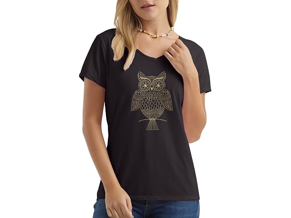 Hanes Women (S) Short Sleeve Graphic Tee Black