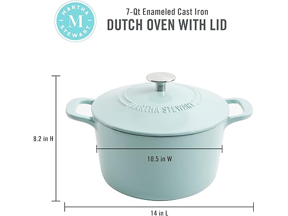 MARTHA STEWART Gatwick 7QT Enamel Cast Iron
