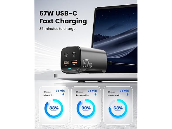 Essager 4-Ports 67W GaN USB-C Charging Station