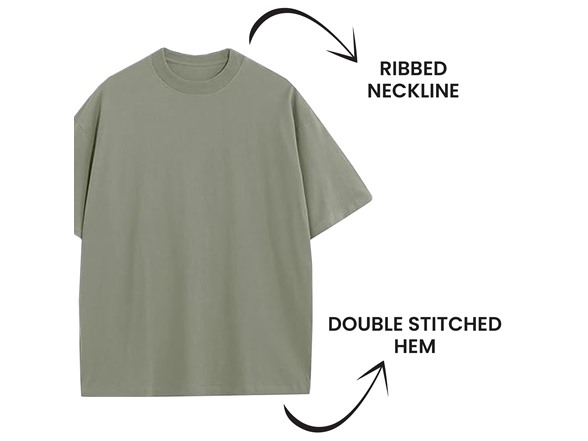 Mens Oversized Drop Shoulder Cotton Tee (1, 3, or 5Pk)