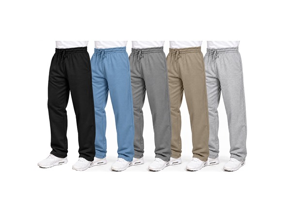 3Pk Mens Open Bottom Sweatpants