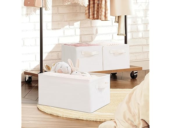 STORAGEIDEAS Storage Basket Bins with Metal Frame 15-Pack, Beige