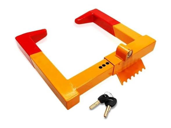 Zone Tech WL0003 Wheel Clamp Chock Lock Red/Yellow
