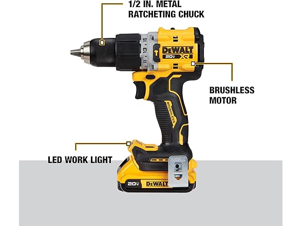 DEWALT DCD805D2 20V MAX* XR Hammer Drill/Driver Kit