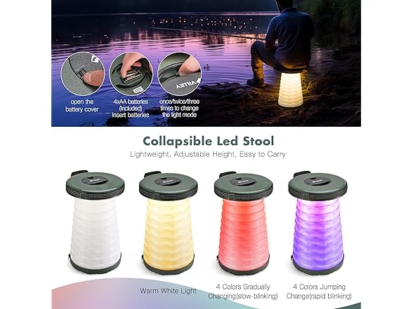 VILLEY Camping Table Collapsible Stools Set