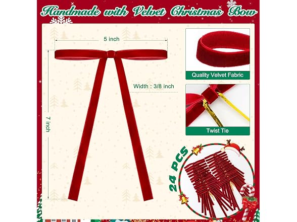 Dazftiey 24 Pcs Camel Velvet Bows