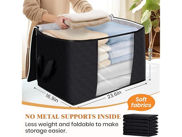 Fab totes 90L Black 4 Pack Storage Bags