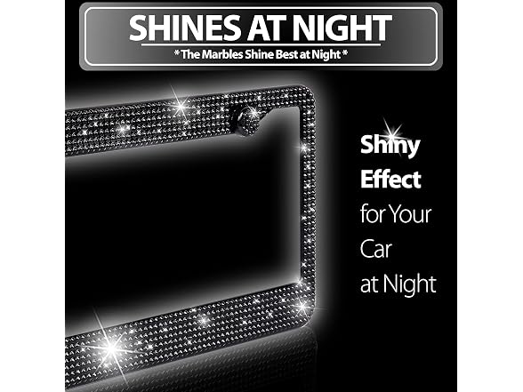 Zone Tech GA0072 Rhinestone License Plate Cover Frame Blin