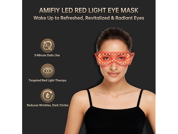 Amifiy Red Light Therapy Eye Mask Black