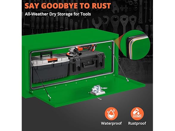 MOVECOM Steel Heavy Duty Truck Bed Tool Box  Green