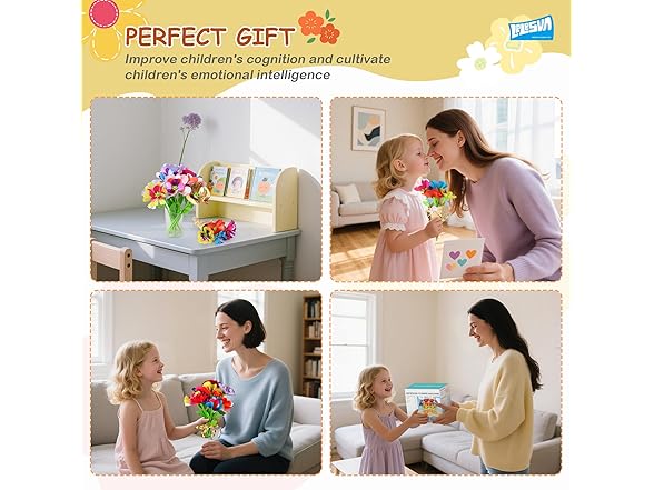 LELESUN DIY Fabric Flower Bouquets Craft Kit