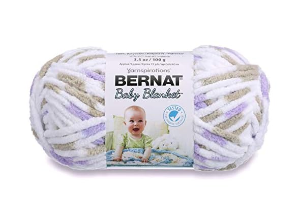 Bernat Baby Blanket Yarn, 3.5 oz, Little Lilac Dove Print