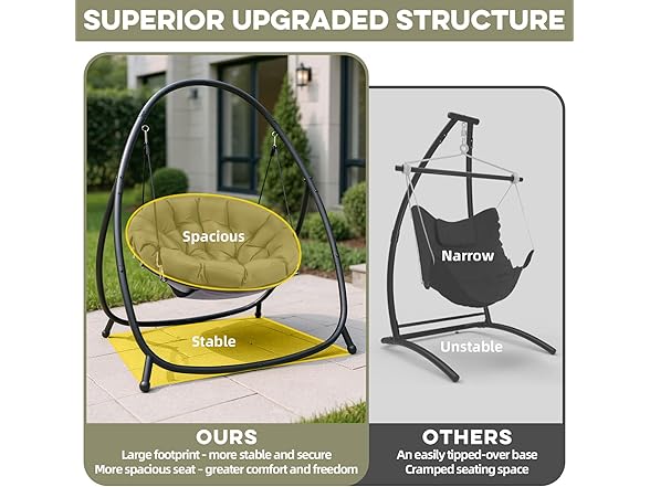 ZZW 8034 Hammock Hanging Chair with Stand Gray