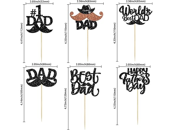 Gyufise 24Pcs Happy Father's Day Toppers