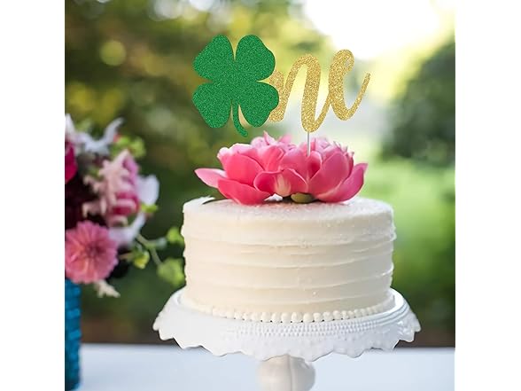 Shamrock First Birthday Cake Topper