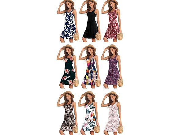Akihoo Women (S) Casual Summer Tank Pleated Dress