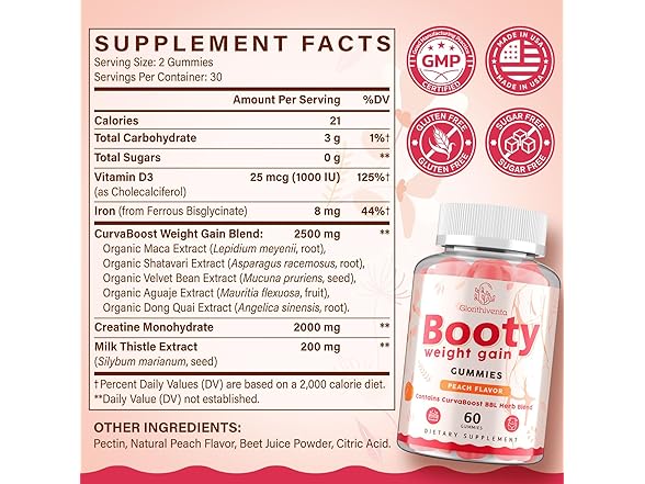 Glorithiventa BC2022525070008 Booty Gummies for Women