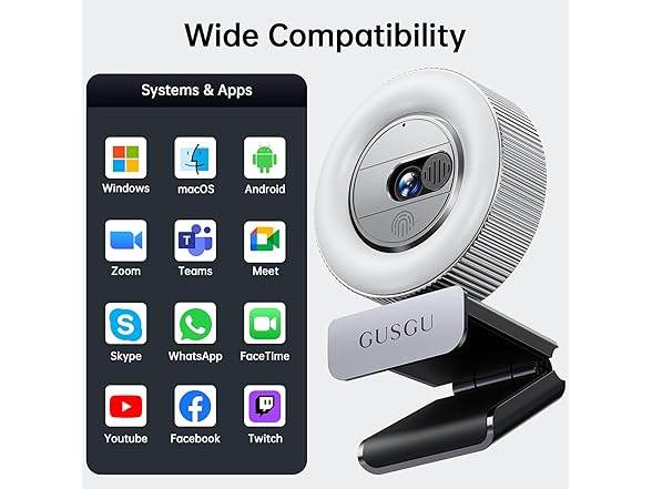 GUSGU W0737 G910 2K Quad HD Webcam for PC