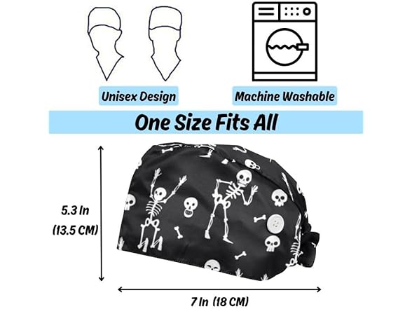 DIYmaking 2 Pcs Skull Hat with Sweatband