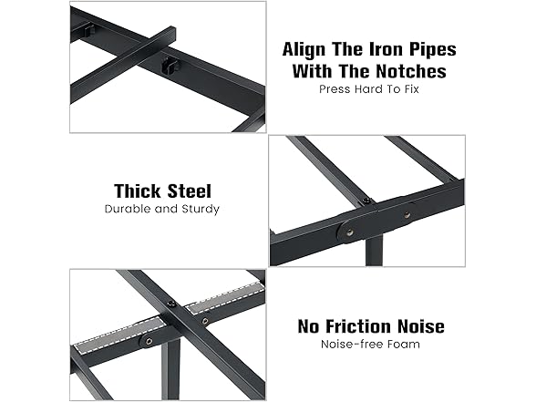 IDEALHOUSE Vintage 13" Full Bed Frame