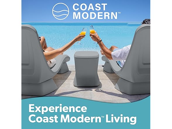 Modern Outdoor Side Table 25Qt Cooler