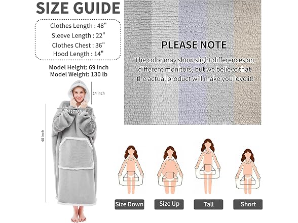 IFNOW Oversized Sherpa Wearable Blanket