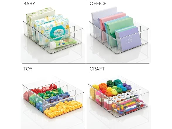 iDesign 4-Section Storage Bin for Tea Bags 2PK