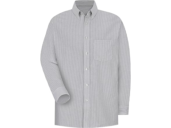 Red Kap Men's LS Oxford Executive Shirt Grey Stripe