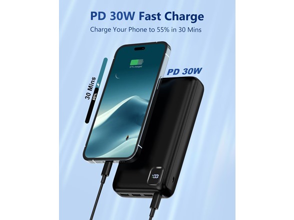 50,000mAh Fast Charging Powerbank with PD 30W and QC 4.0
