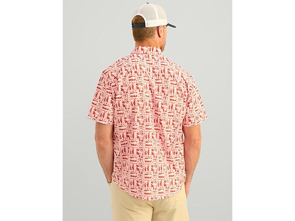 HUK Men Kona Pattern Fishing Button Down