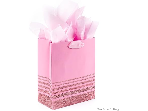 Hallmark Pink 9" Gift Bag w/Tissue Paper