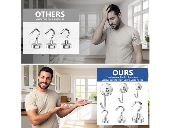 Tiergrade Magnetic Hooks 10-Pack Mixed